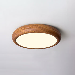 Nordic Wood Grain Round LED Flush Mount Ceiling Light