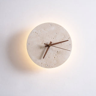 Round Travertine Wall Clock