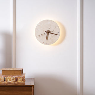 Round Travertine Wall Clock
