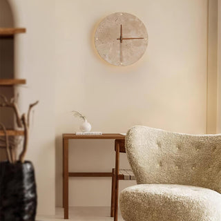 Round Travertine Wall Clock