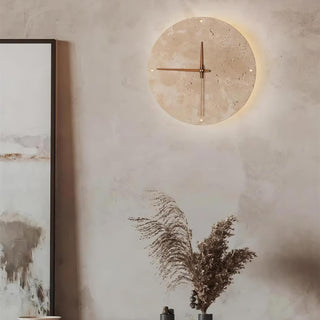 Round Travertine Wall Clock