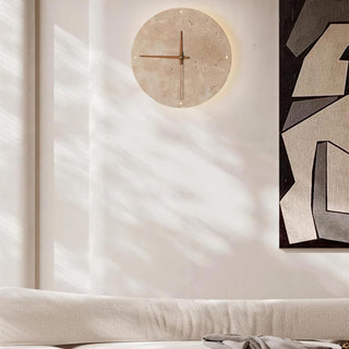 Round Travertine Wall Clock