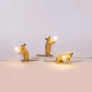 Decorative Resin Mouse Lamp - Quirky LED Light for Modern Décor