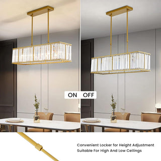 Nordic Crystal Linear Chandelier For Kitchen Island