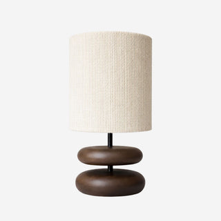 Scandinavian Wood Base Table Lamp with Textured Shade