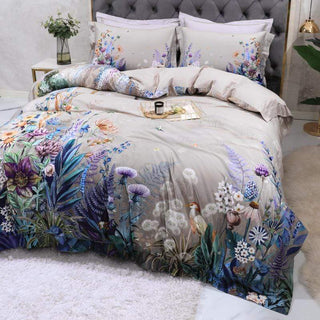 Egyptian Floral Duvet Cover Set 500TC