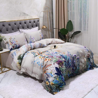 Egyptian Floral Duvet Cover Set 500TC