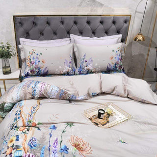 Egyptian Floral Duvet Cover Set 500TC