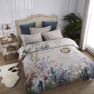 Egyptian Floral Duvet Cover Set 500TC