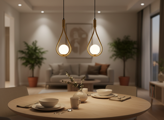 Modern Brass Hanging Lamp
