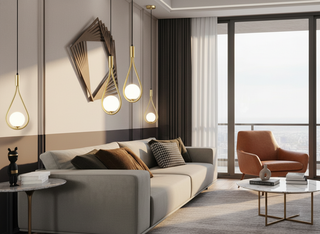 Modern Brass Hanging Lamp