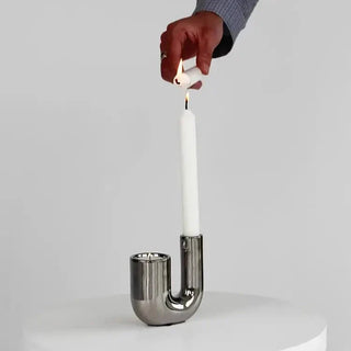 Elegant Minimalist Silver Candle Holder