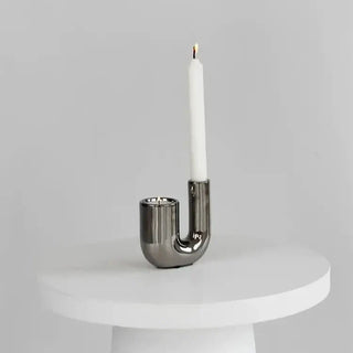 Elegant Minimalist Silver Candle Holder