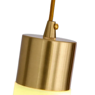 Minimalist Alabaster Brass Tube Pendant Light