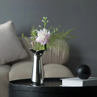Modern Silver Ceramic Vase