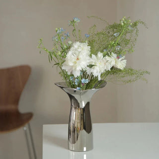 Modern Silver Ceramic Vase