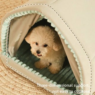 Enclosed Dog Bed with Curtains