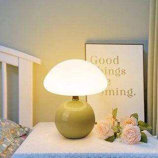 French Ceramic Mushroom Table Lamp