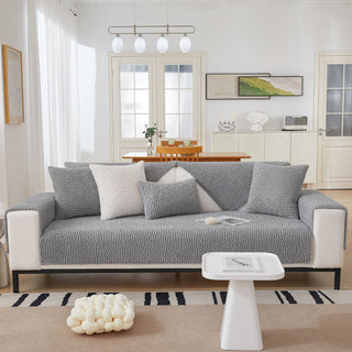 Cream Anti Scratch Barber Fleece Couch Cover