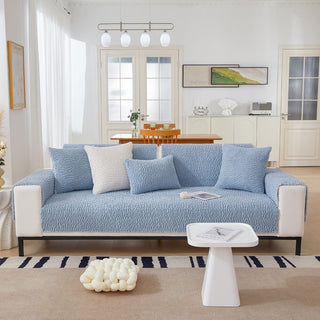 Cream Anti Scratch Barber Fleece Couch Cover