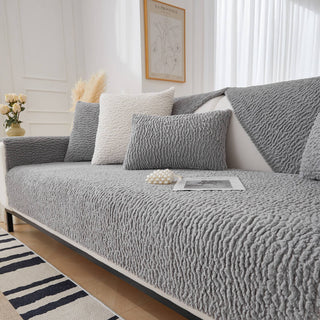 Cream Anti Scratch Barber Fleece Couch Cover