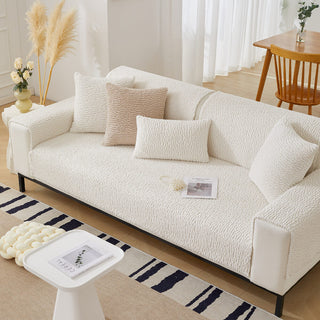 Cream Anti Scratch Barber Fleece Couch Cover