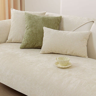 Non-Slip Waffle Chenille Sofa Cover
