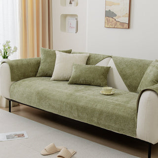 Non-Slip Waffle Chenille Sofa Cover