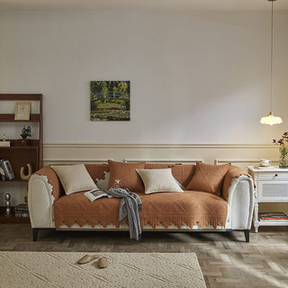 Leaf Trim Cotton Couch Cover