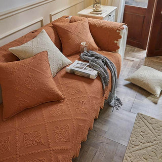 Leaf Trim Cotton Couch Cover