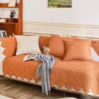 Leaf Trim Cotton Couch Cover
