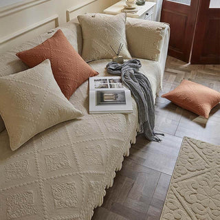 Leaf Trim Cotton Couch Cover