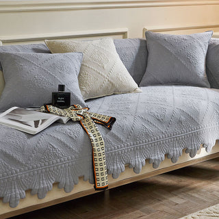 Leaf Trim Cotton Couch Cover