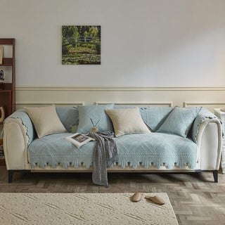 Leaf Trim Cotton Couch Cover