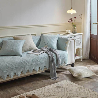 Leaf Trim Cotton Couch Cover