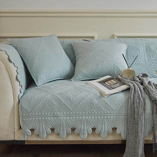 Leaf Trim Cotton Couch Cover