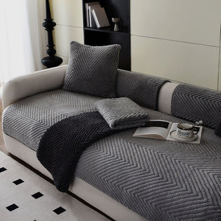 Thick Ultra Soft Herringbone Sofa Cover