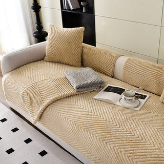 Thick Ultra Soft Herringbone Sofa Cover