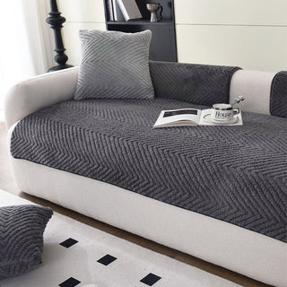 Thick Ultra Soft Herringbone Sofa Cover