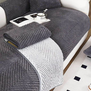 Thick Ultra Soft Herringbone Sofa Cover