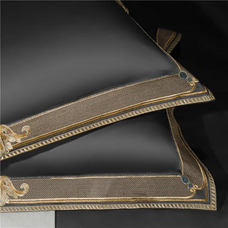 Embroidered Grey Duvet Cover Set