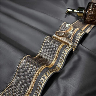 Embroidered Grey Duvet Cover Set