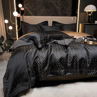 Jacquard Duvet Cover Set Sateen Luxury