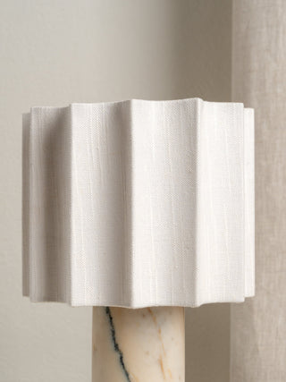 Cordless Marble Table Lamp with Linen Shade