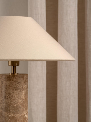 Marble Cylinder Table Lamp with Linen Shade