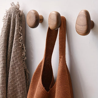 Organic Wooden Wall Hooks Set