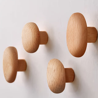 Organic Wooden Wall Hooks Set