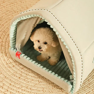 Enclosed Dog Bed with Curtains