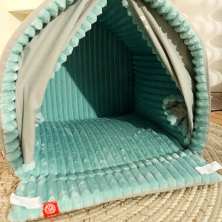 Enclosed Dog Bed with Curtains