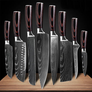 Professional Kitchen Knife Set – High-Carbon Steel with Pakka Wood Handles